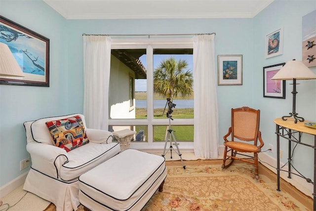 1212 River Club Dr, Sea Island, GA 31561 - sitting room with ornamental molding and wood finished floors