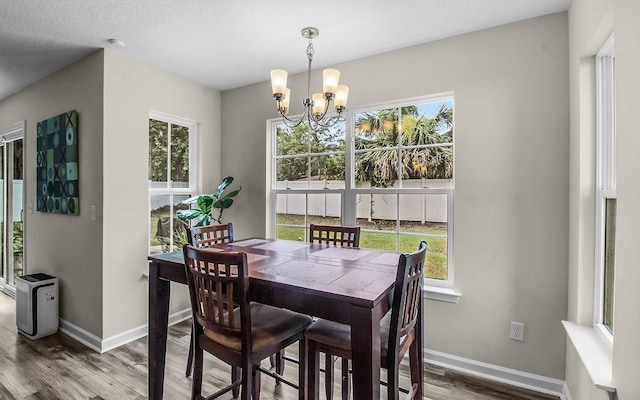 352 Pecan Pointe Dr, Brunswick, GA 31525 - dining room with wood finished floors, healthy amount of natural light, and a chandelier