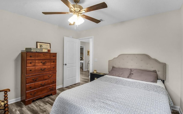 352 Pecan Pointe Dr, Brunswick, GA 31525 - bedroom with wood finished floors and a ceiling fan