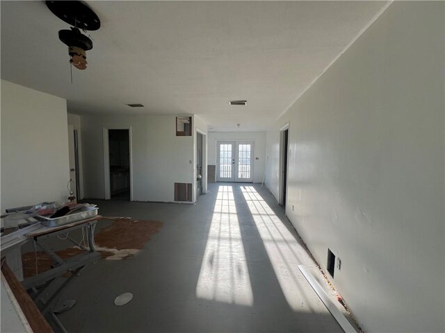 hallway with french doors