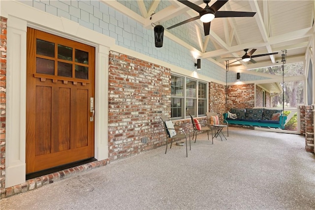 636 Old Plantation Rd, Jekyll Island, GA 31527 - view of patio featuring ceiling fan and a porch