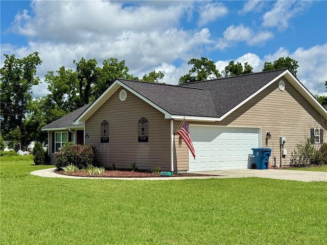 2300 Albany Ave, Waycross, GA 31503 - view of front facade featuring driveway, roof with shingles, a garage, and a front lawn