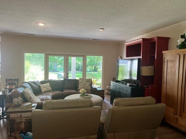 1186 Winterberry Ct NE, Townsend, GA 31331 - living room featuring a textured ceiling and recessed lighting