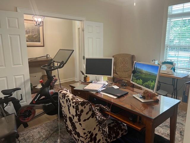 1186 Winterberry Ct NE, Townsend, GA 31331 - office area featuring healthy amount of natural light and crown molding