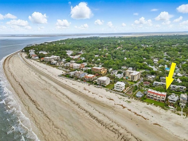 drone / aerial view of extended coastline