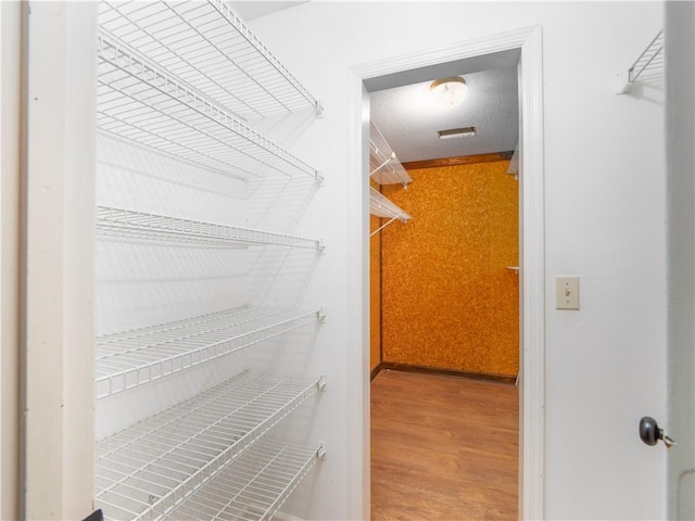 spacious closet with hardwood / wood-style floors