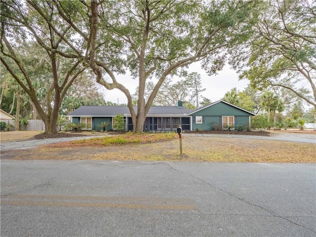 view of single story home