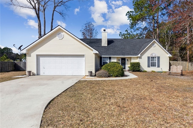 ranch-style home with a garage