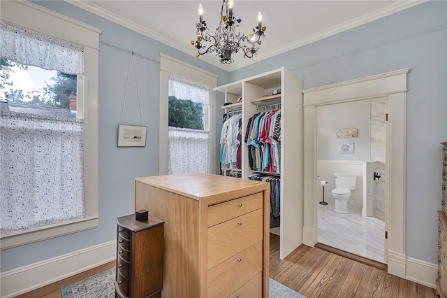 1000 Union St, Brunswick, GA 31520 - spacious closet featuring a chandelier and wood finished floors