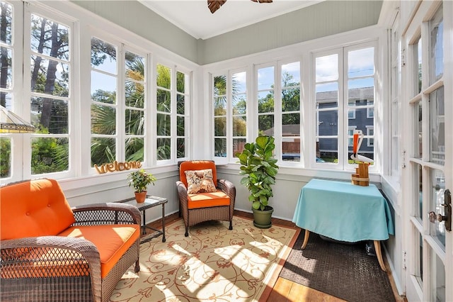 1000 Union St, Brunswick, GA 31520 - sunroom / solarium featuring wood finished floors and crown molding
