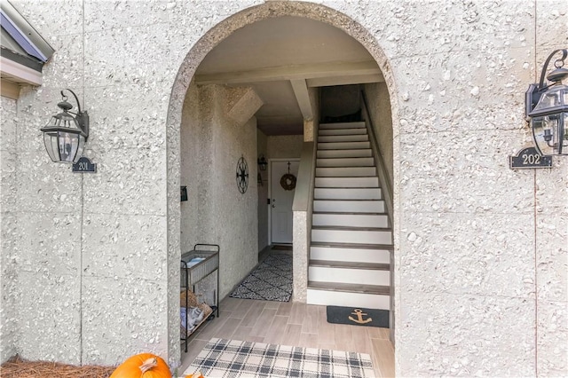 1035 Beachview Dr Unit 201, Saint Simons Island, GA 31522 - entrance to property with stucco siding