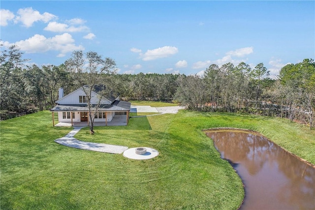 exterior space featuring a fire pit