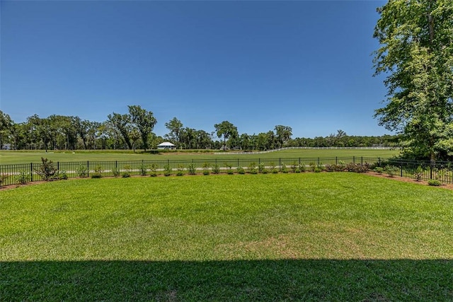 view of yard with a rural view