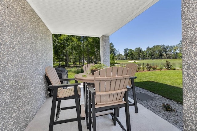 view of patio featuring a rural view