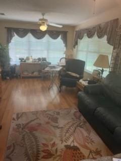 3042 Charing Cross Cross, Brunswick, GA 31525 - living area with wood finished floors and a ceiling fan
