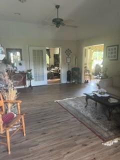 3042 Charing Cross Cross, Brunswick, GA 31525 - living area featuring ceiling fan and wood finished floors