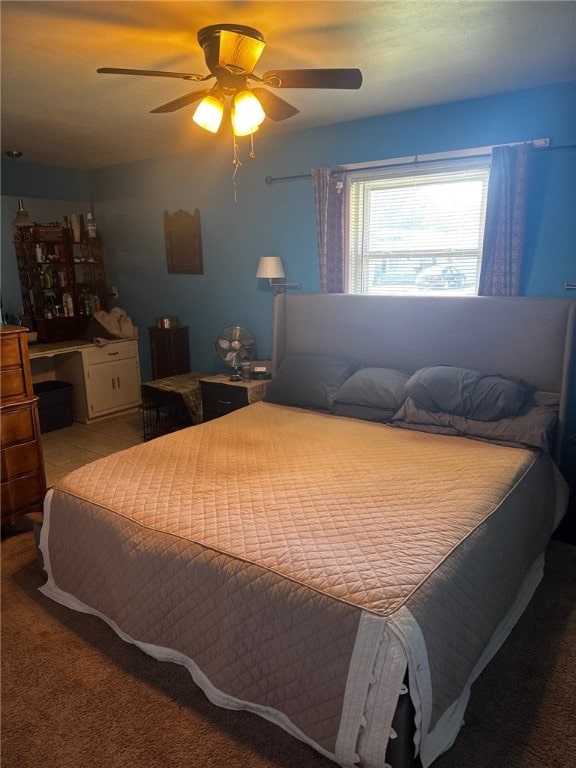 bedroom with a ceiling fan