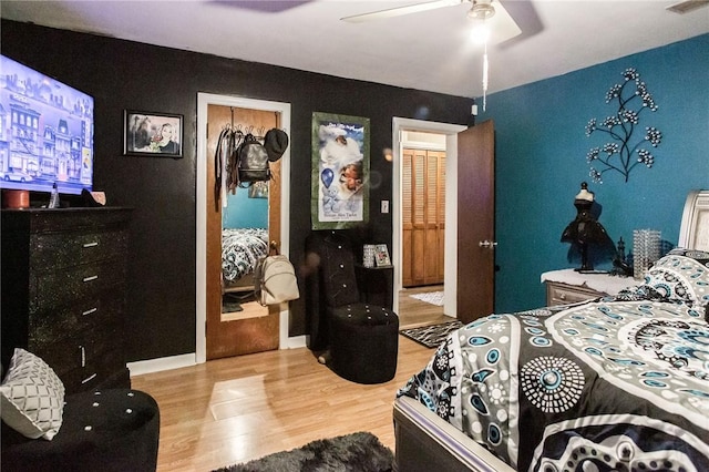 1405 Grove Ave, Waycross, GA 31501 - bedroom featuring wood finished floors and a ceiling fan