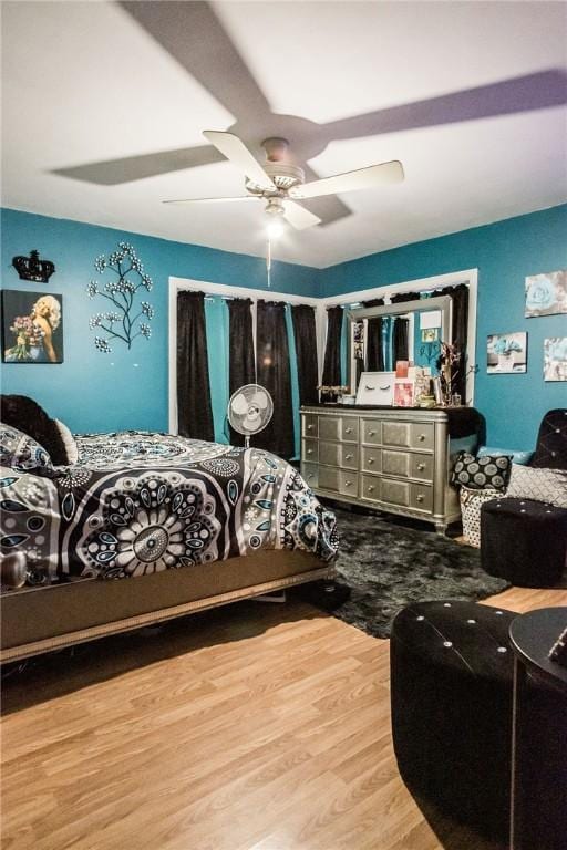 1405 Grove Ave, Waycross, GA 31501 - bedroom featuring wood finished floors and a ceiling fan