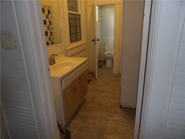 bathroom with vanity and toilet