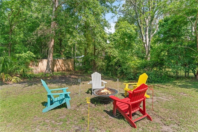 127 Landover Dr, Brunswick, GA 31525 - view of yard featuring an outdoor fire pit