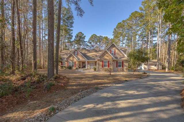 craftsman inspired home with a garage