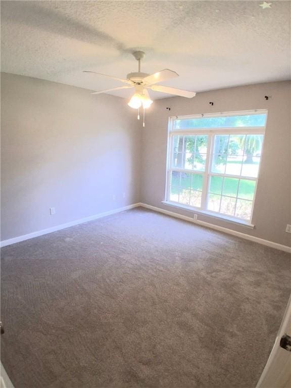 43 Shadowlake Ct, Brunswick, GA 31525 - empty room featuring a textured ceiling, carpet, and a ceiling fan