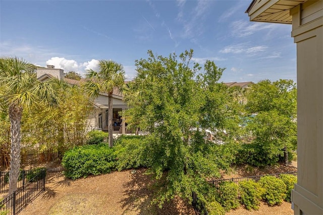 view of yard with fence