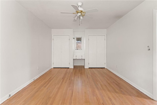 1207 Lanier Blvd, Brunswick, GA 31520 - unfurnished bedroom with ceiling fan and light hardwood / wood-style flooring