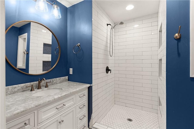 1207 Lanier Blvd, Brunswick, GA 31520 - bathroom with tiled shower and vanity