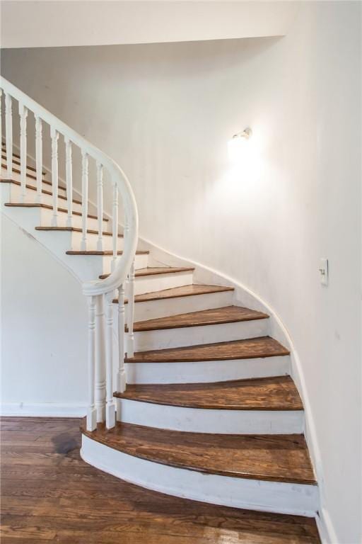 1701 Satilla Blvd, Waycross, GA 31501 - stairway with wood finished floors and baseboards