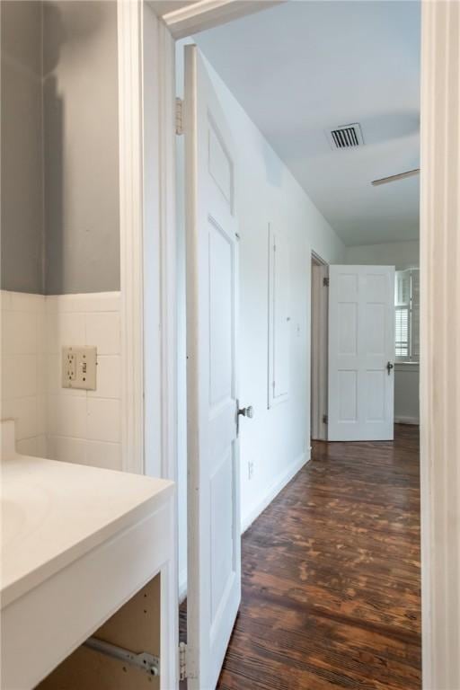 1701 Satilla Blvd, Waycross, GA 31501 - hallway with dark wood finished floors