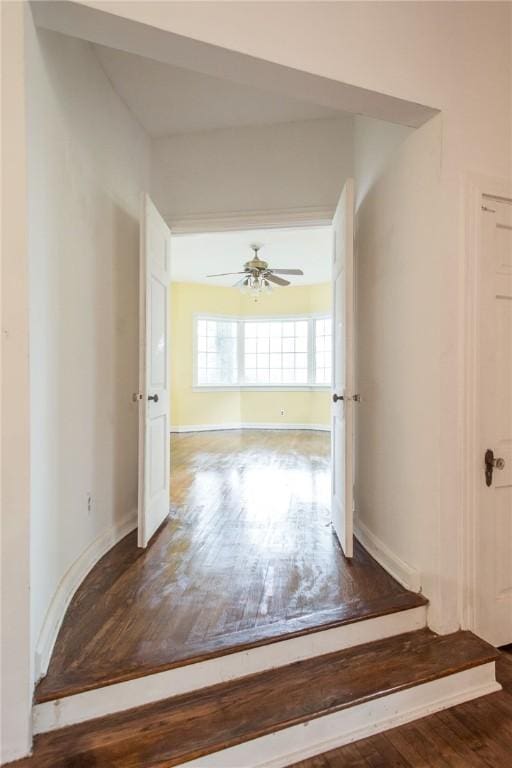 1701 Satilla Blvd, Waycross, GA 31501 - hall with wood finished floors and baseboards