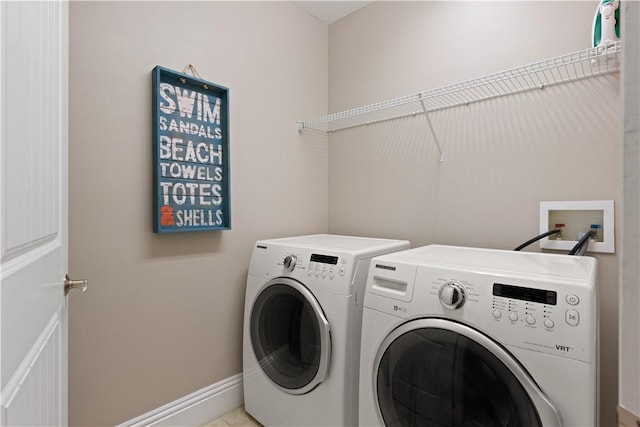 washroom featuring separate washer and dryer