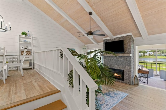 257 Moss Oak Ln Unit 257, Saint Simons Island, GA 31522 - deck featuring a fireplace and ceiling fan