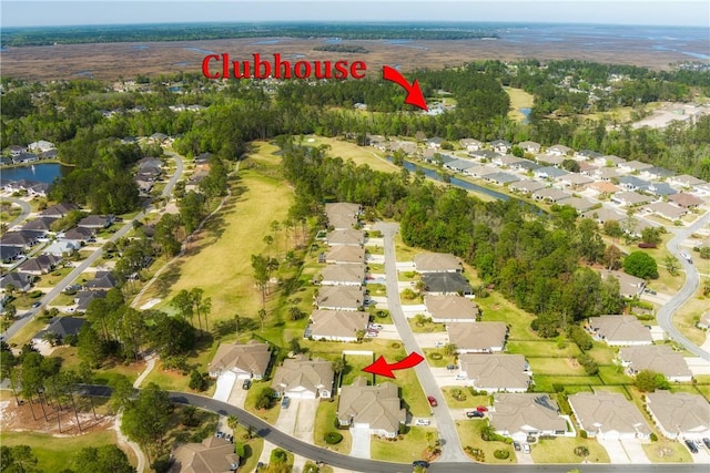 birds eye view of property featuring a residential view