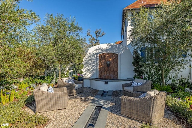 view of patio / terrace with an outdoor living space