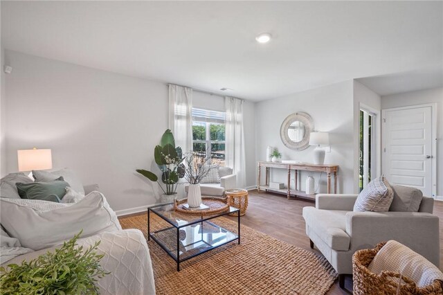 331 Elizabeth Dr, Brunswick, GA 31525 - living area with baseboards and wood finished floors