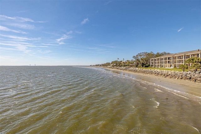 property view of water with a beach view