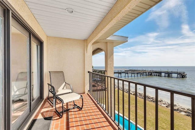 balcony with a water view