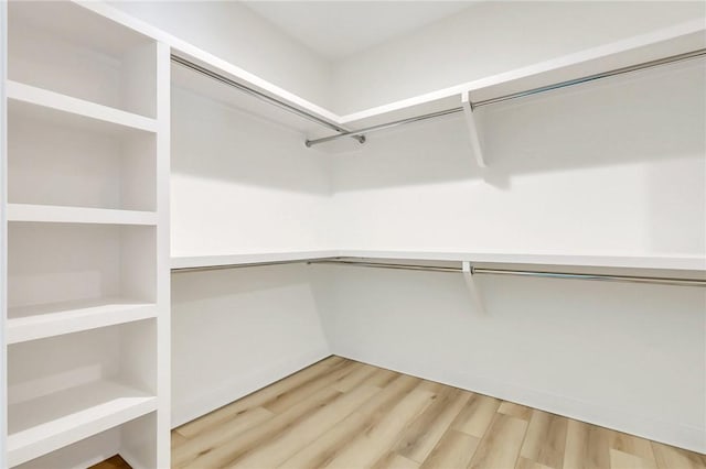 spacious closet featuring hardwood / wood-style flooring