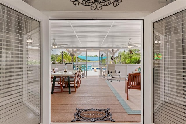 exterior space with outdoor dining area
