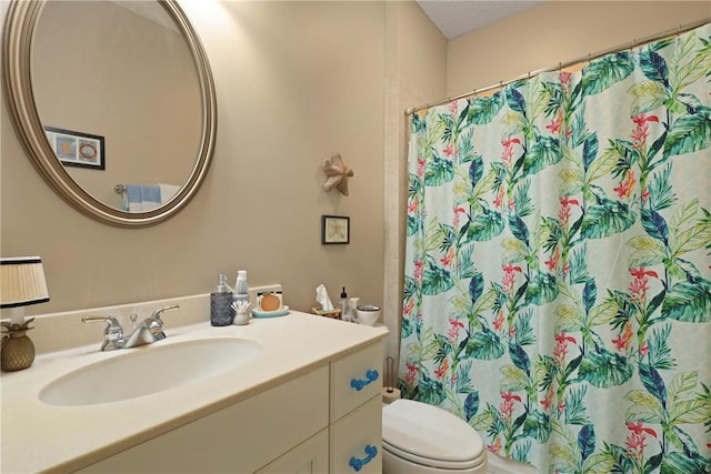11 Niblick Ct, Saint Simons Island, GA 31522 - full bathroom with vanity, toilet, and a shower with shower curtain