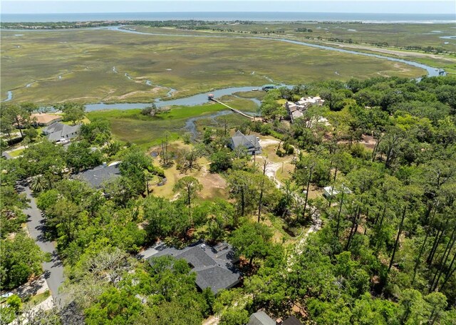 aerial overview of property's location with a nearby body of water