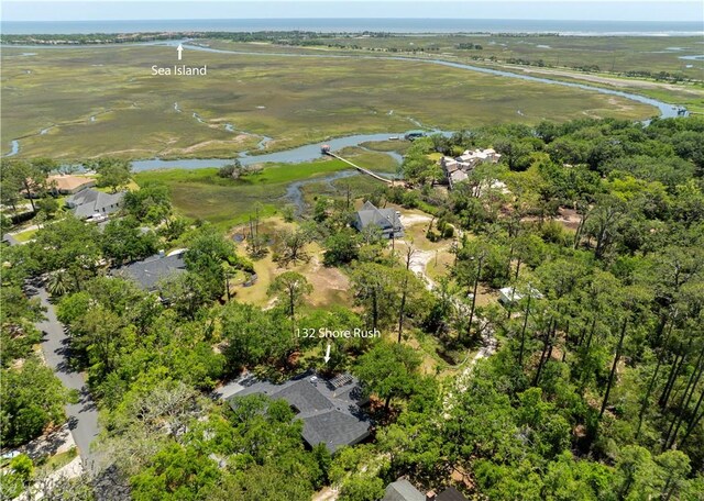 drone / aerial view of a large body of water