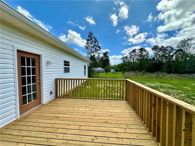 deck with a lawn