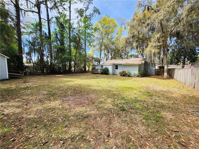 view of yard featuring a fenced backyard
