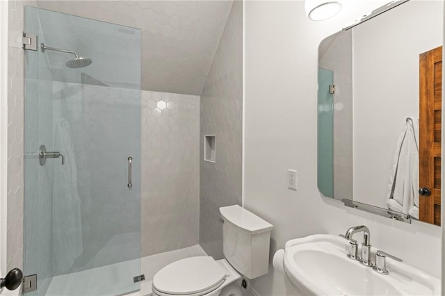 50 Frederica Oaks Ln, Saint Simons Island, GA 31522 - bathroom with a sink, toilet, and a shower stall