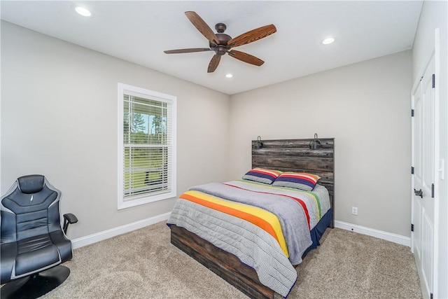 121 Farms Edge Rd S, Manor, GA 31550 - bedroom with carpet flooring, recessed lighting, and ceiling fan