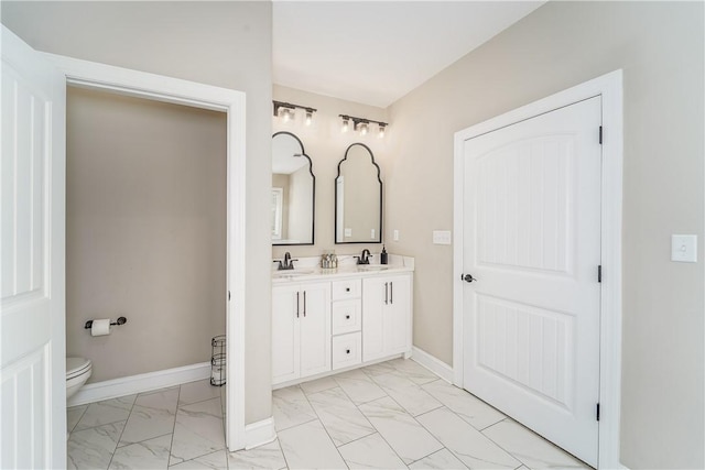 121 Farms Edge Rd S, Manor, GA 31550 - bathroom with marble look tiles and double vanity